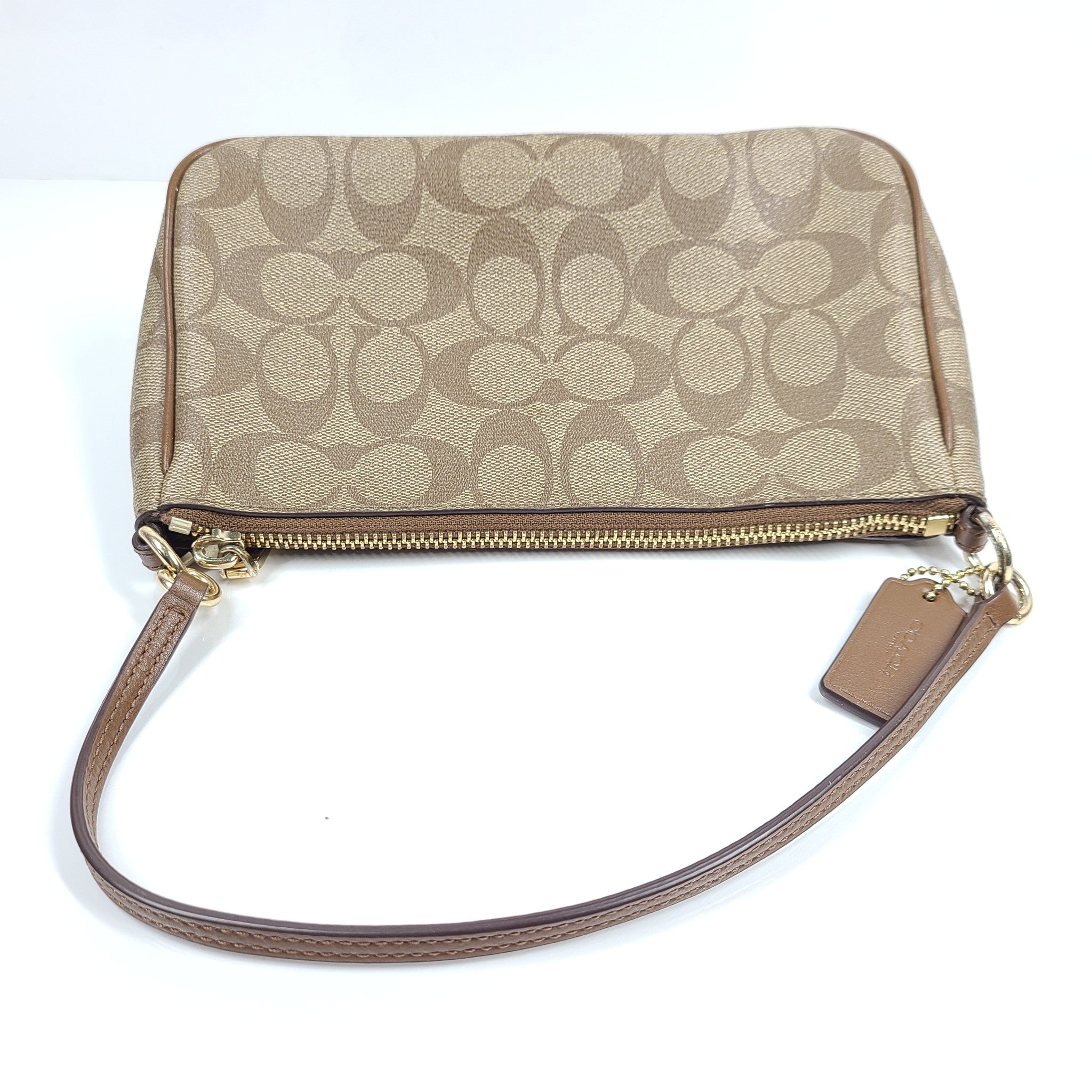 Coach Women's Nolita 19 In Signature Canvas Wristlet Handbag Light Brown CS442