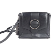 Guess Women's Mabel Small Belted Satchel Cross Body Faux Leather Black