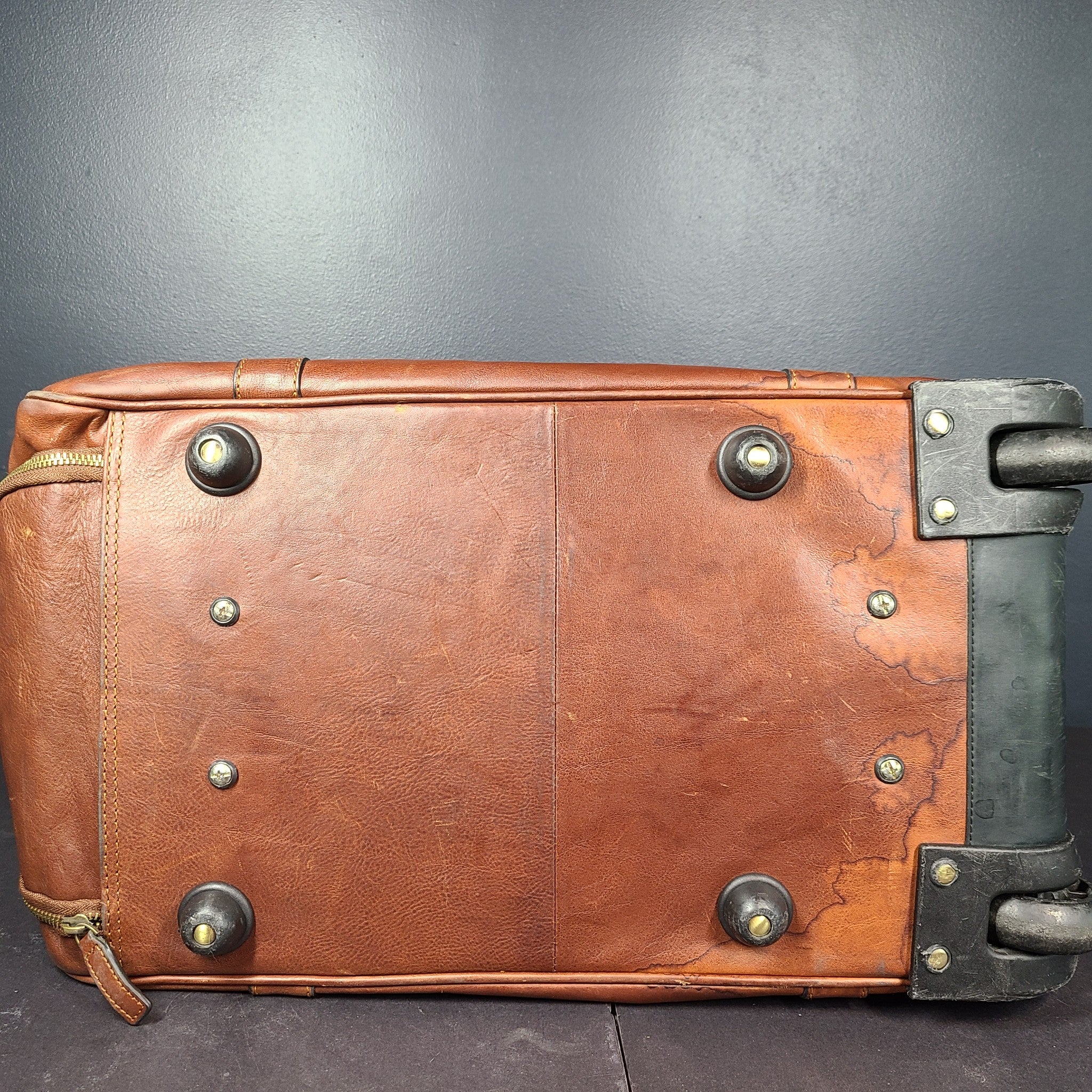 Cristina Rui 21" Leather Duffel Bag Weekender Luggage Carry On Brown
