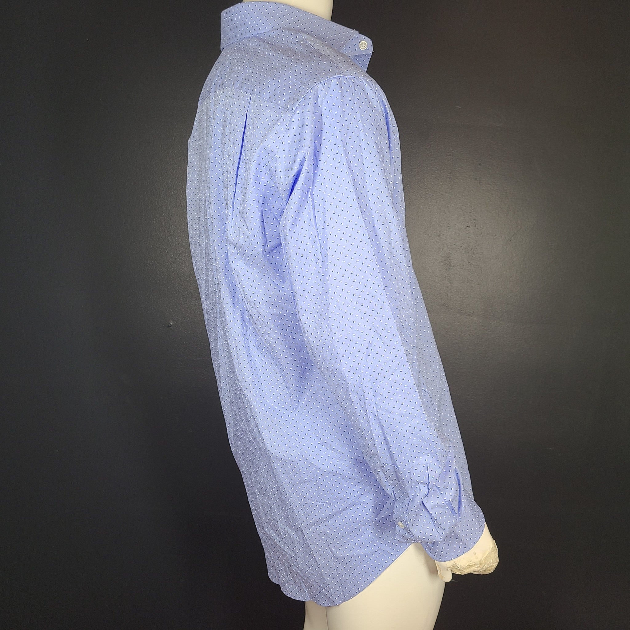 Tommy Hilfiger Men's Classic Fit Dress Shirt Buttoned 100% Cotton Blue Sz M