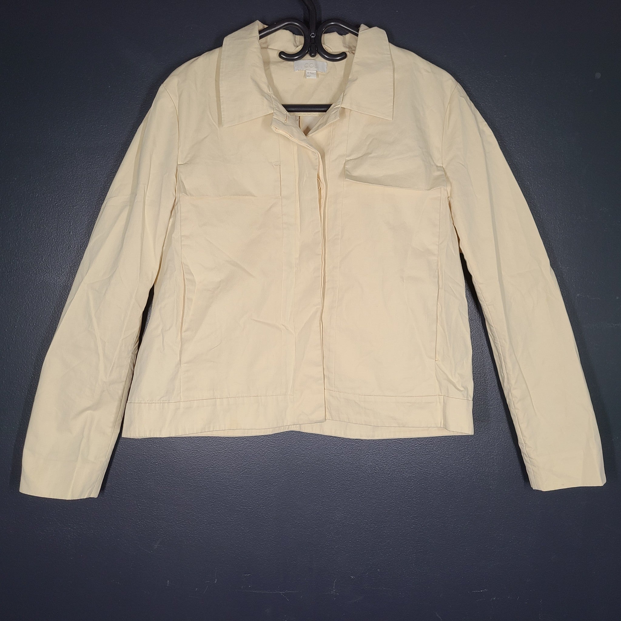 COS Women's Short Jacket Flap Pockets Beige Sz XS / EU 42
