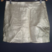 Plume Paris Splendid Golden Leather Skirt Mini Skirt Size US 4 / 38 (EU)