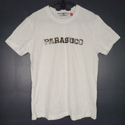 Parasuco Men's 3D Silver Gel Print Logo Tee Short Sleeve T-Shirt White Sz. M