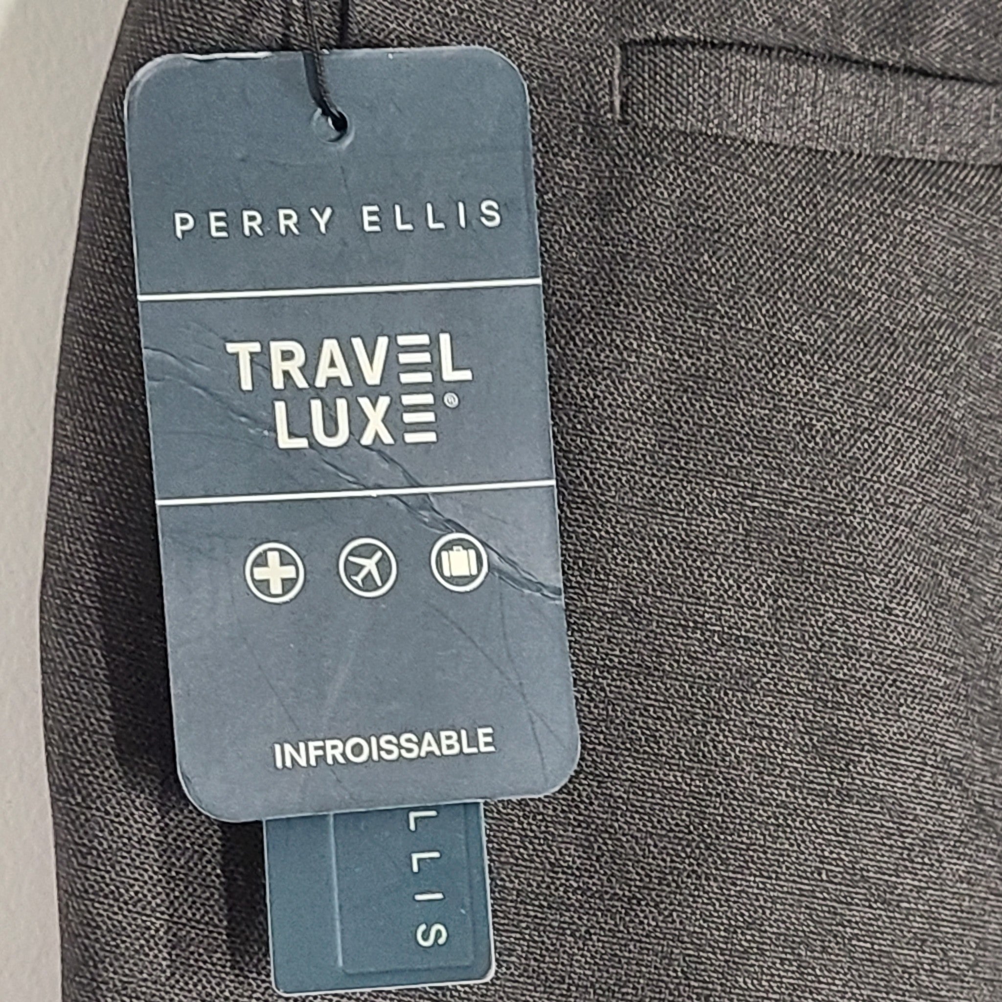 Perry Ellis Men's Dress Pants Slim Fit Gray 4BSB9045 Sz 38x32