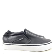 VANS Women's Asher Slip-On Sneaker Shoes Black Sz 6.5