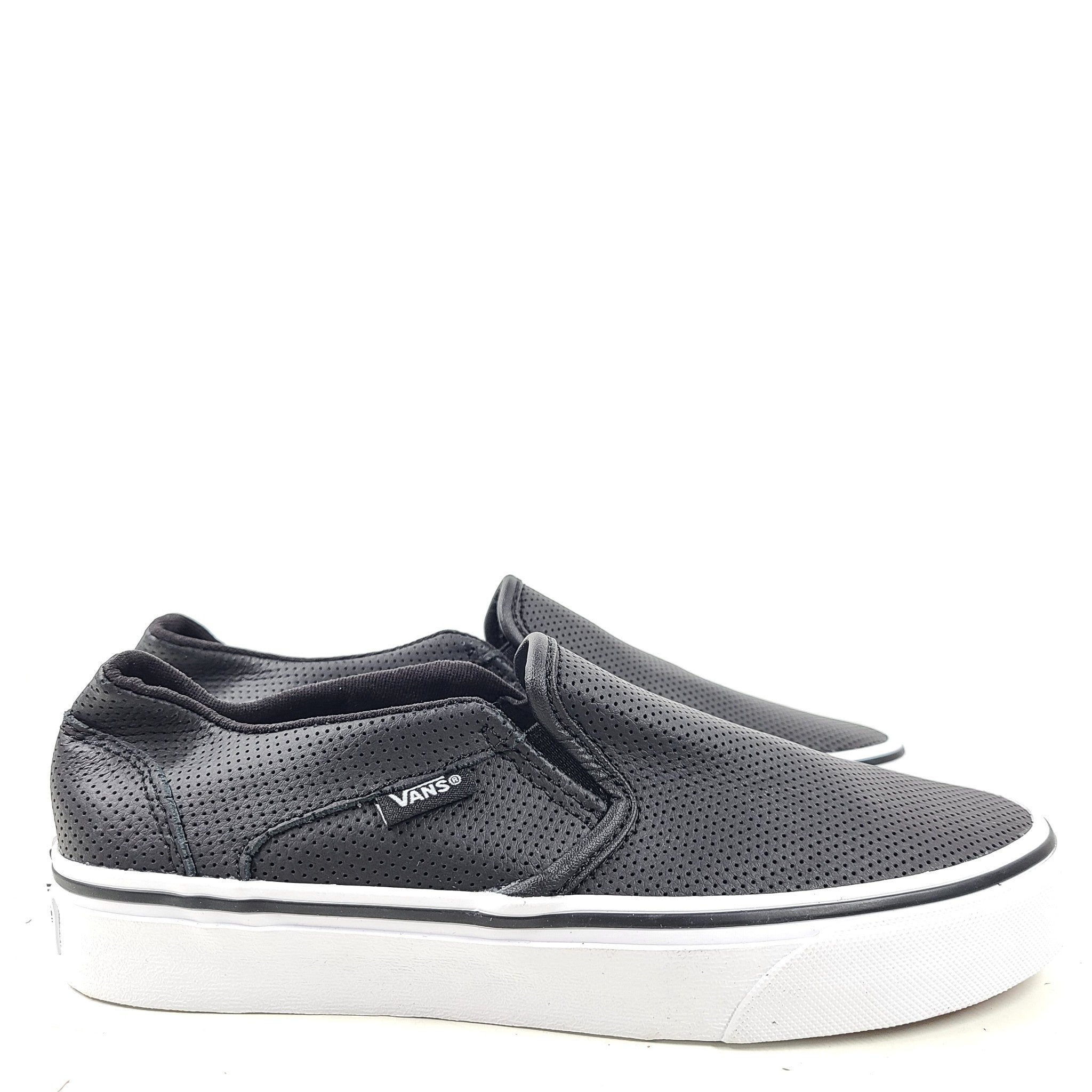 VANS Women's Asher Slip-On Sneaker Shoes Black Sz 6.5