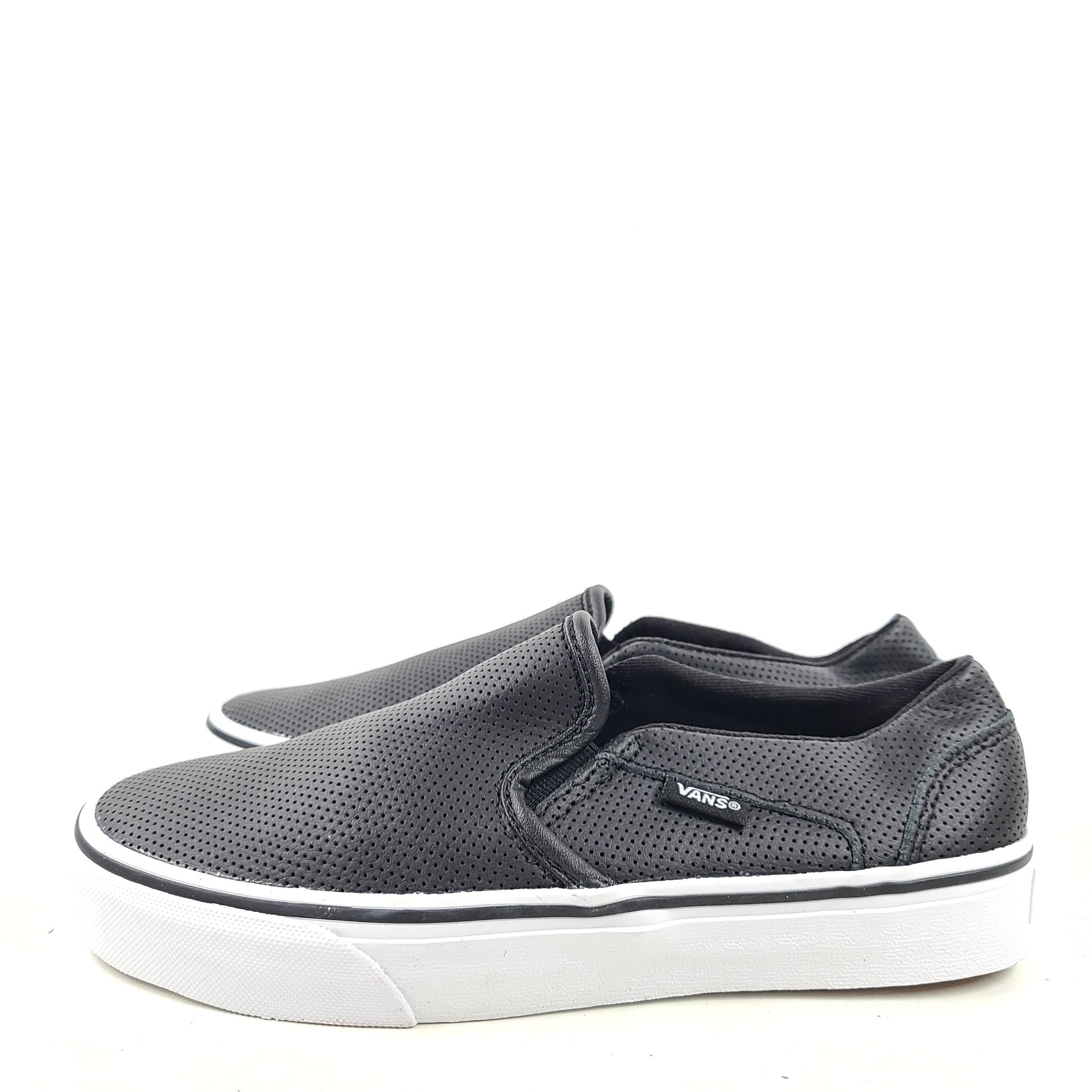 VANS Women's Asher Slip-On Sneaker Shoes Black Sz 6.5
