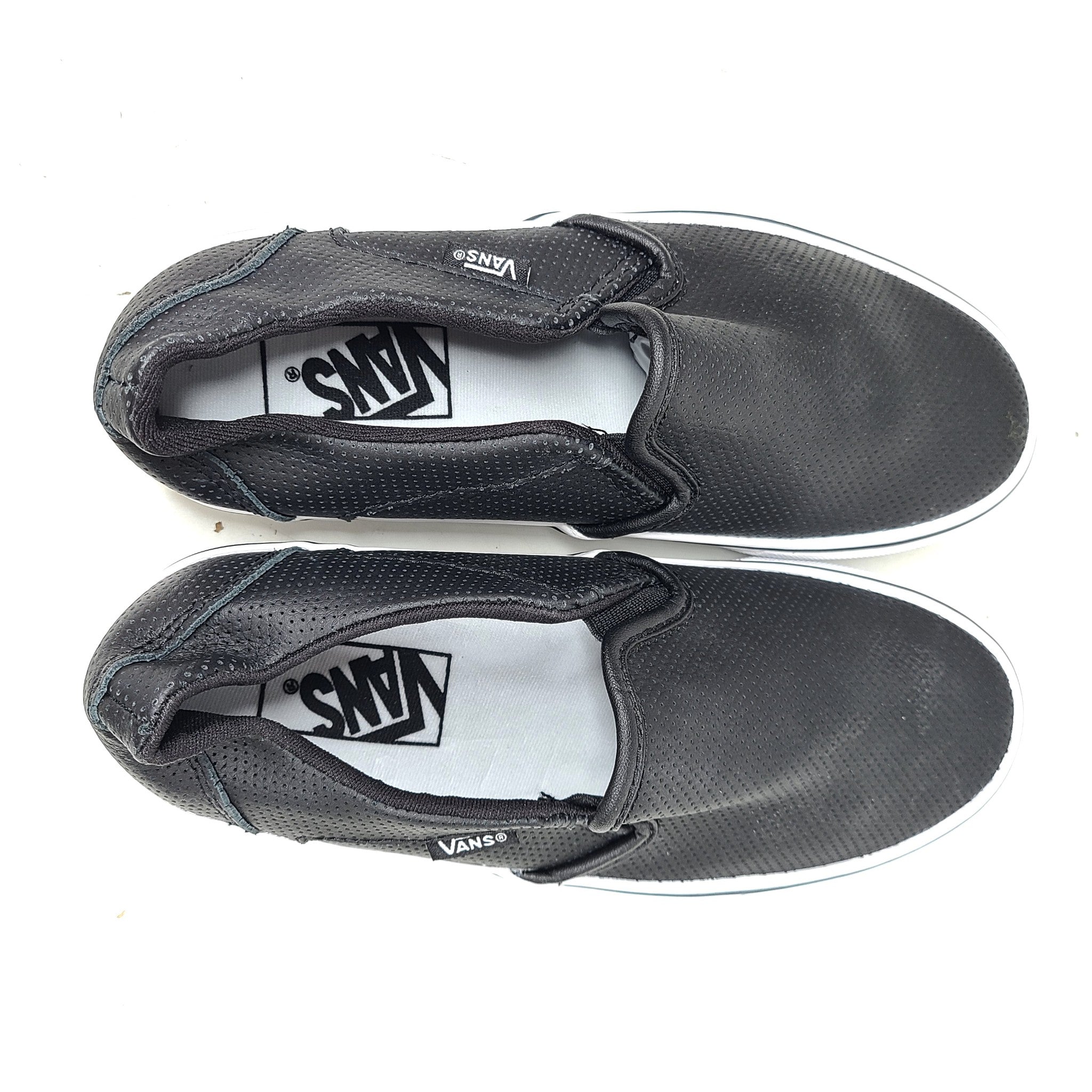 VANS Women's Asher Slip-On Sneaker Shoes Black Sz 6.5