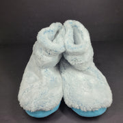 La Vie en Rose Women's Sherpa Bootie Slippers Soft Sky Blue Sz L