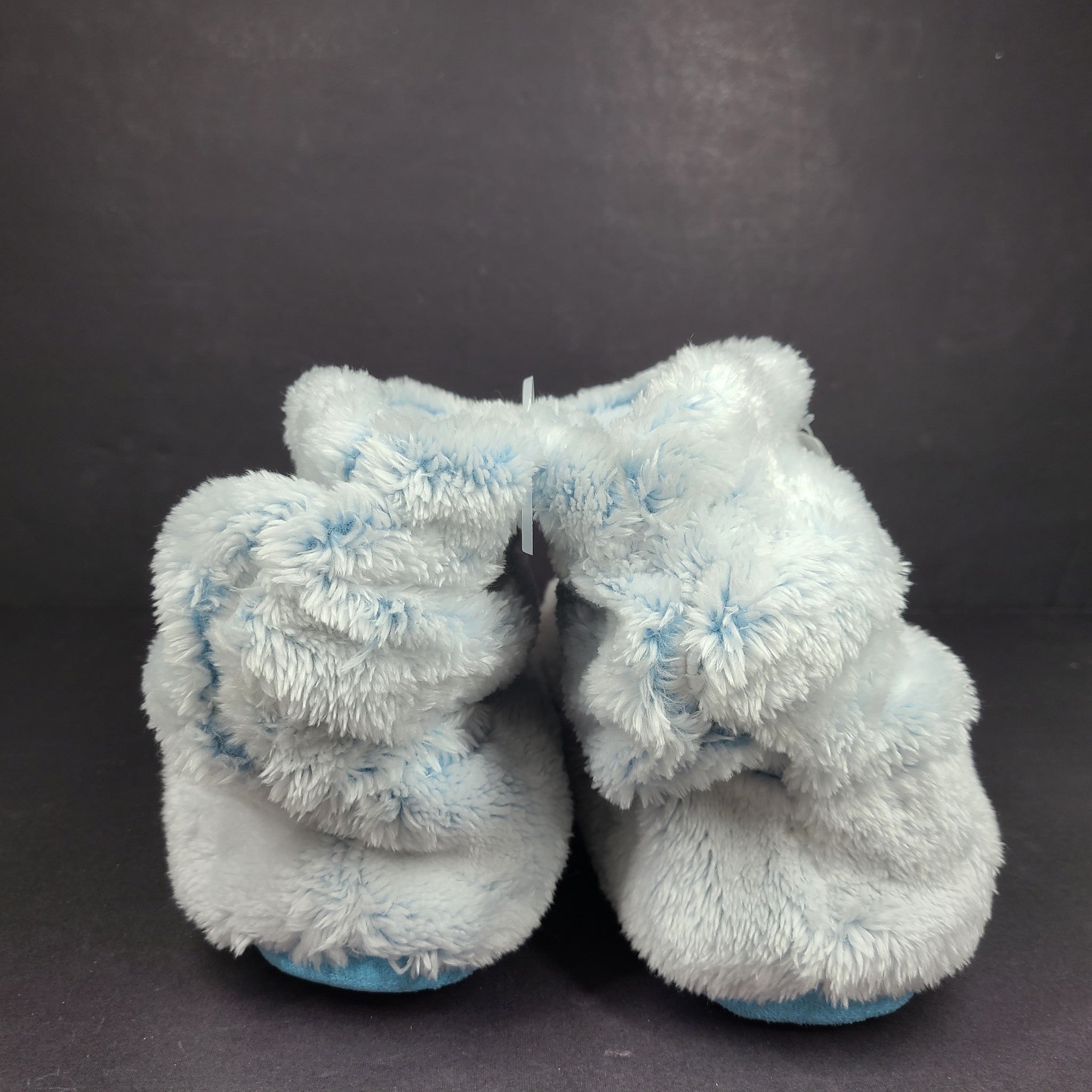 La Vie en Rose Women's Sherpa Bootie Slippers Soft Sky Blue Sz L