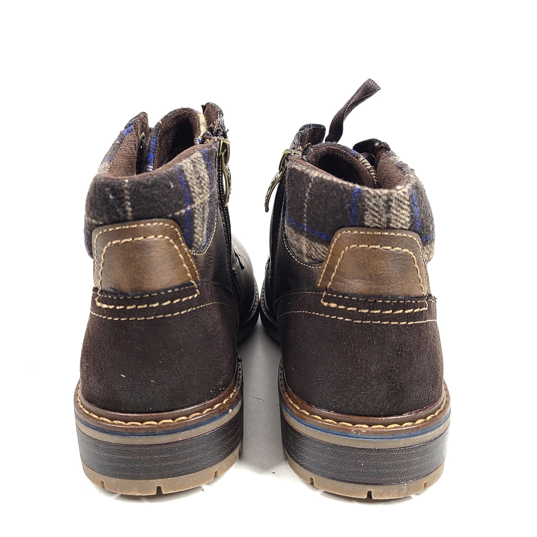 Relife Men's Zip Up Ankle Boots Fleece Lining R-Tex Soft Reflex System Brown 11