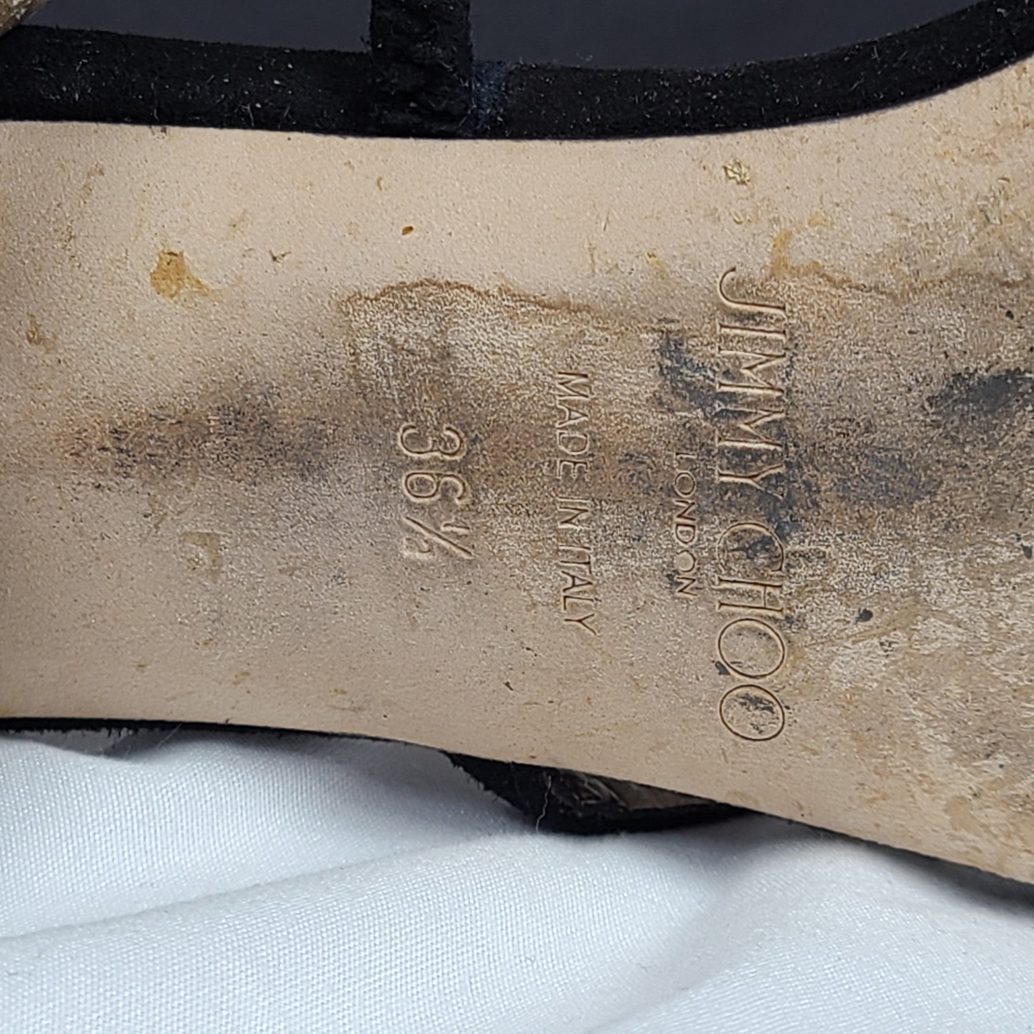 Jimmy Choo Amara 45 Suede Mules Pearl Embellishment Block Heel Italy Black Sz 6