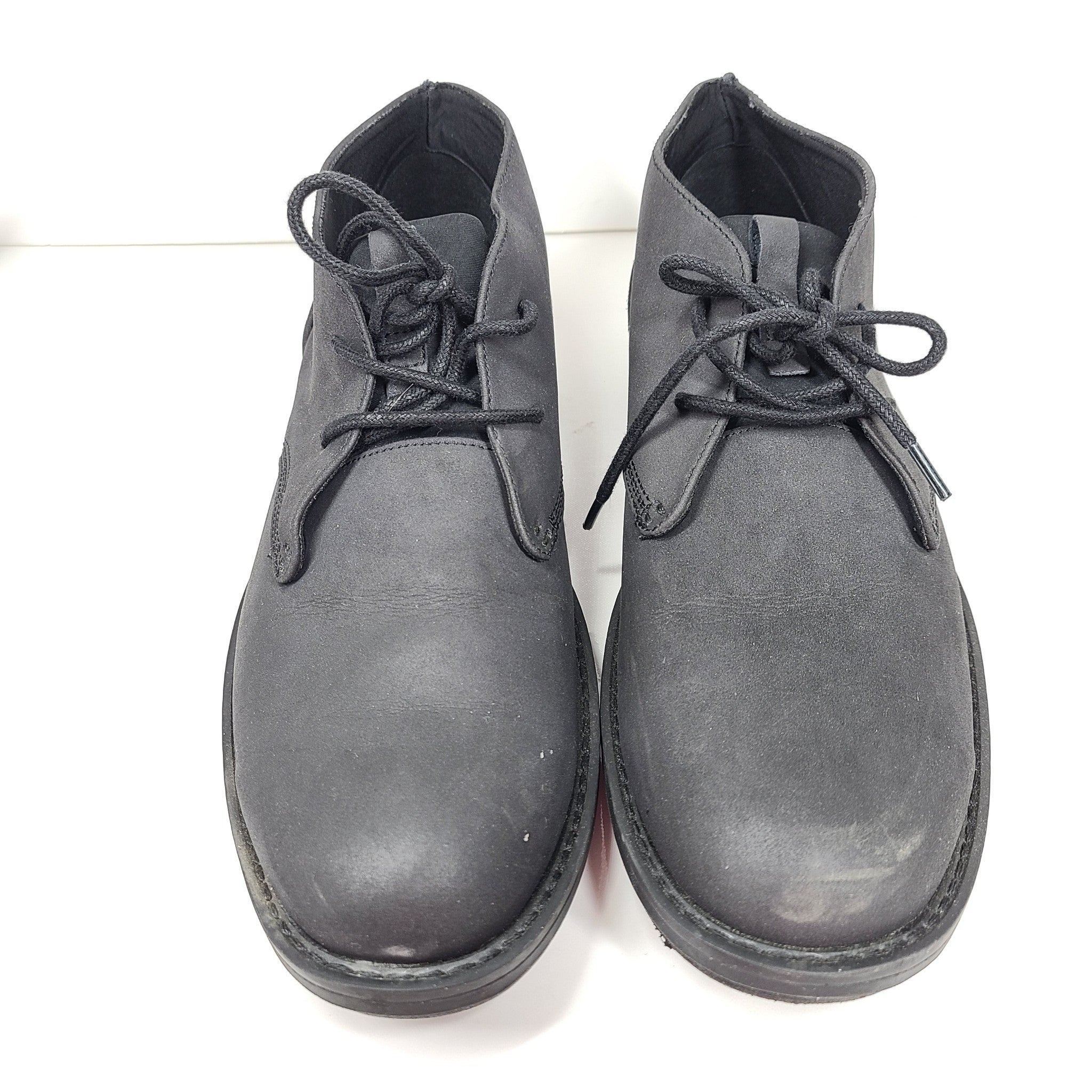 Kenneth Cole Men's Leather Chukka Ankle Boots Comfort Padded Black Sz 8