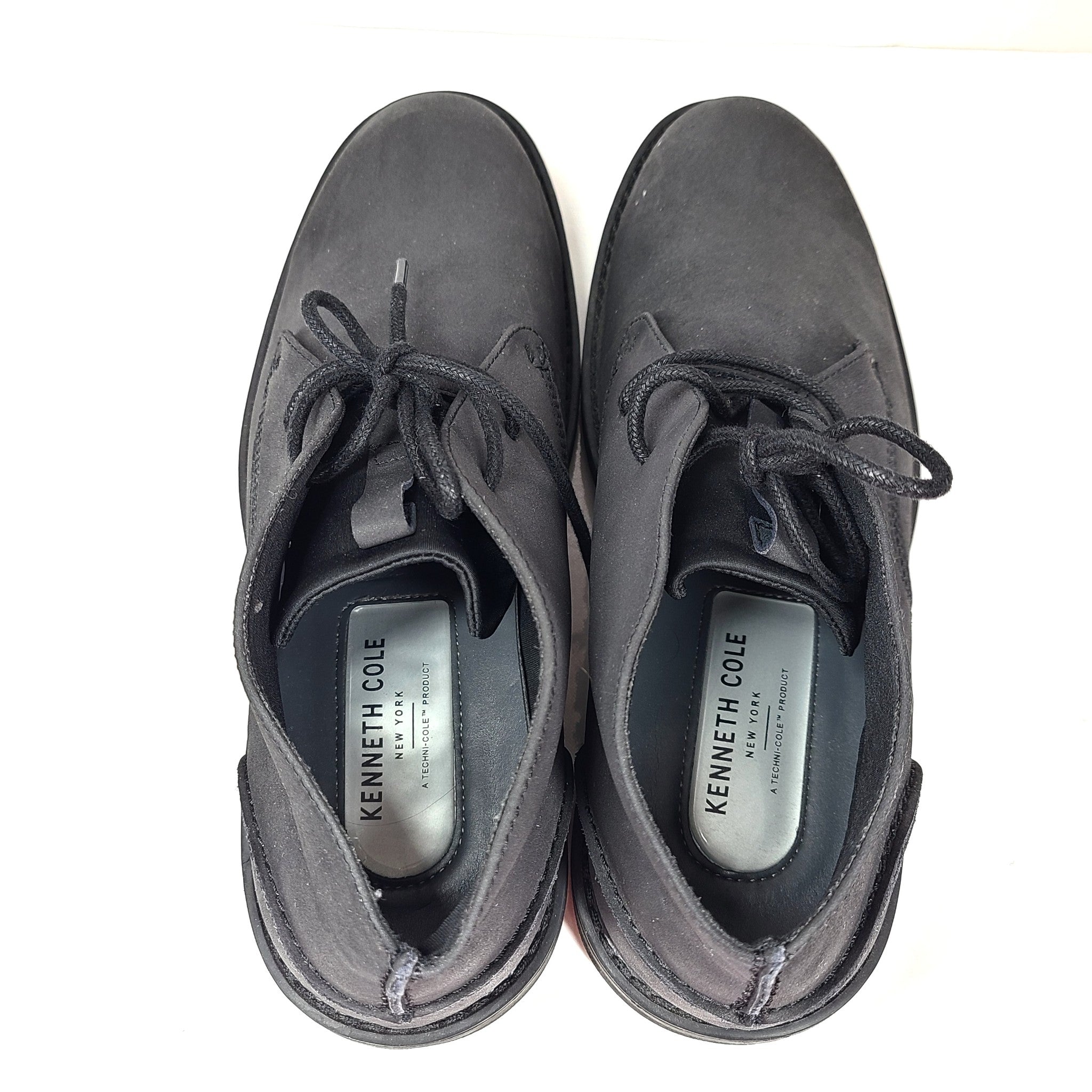 Kenneth Cole Men's Leather Chukka Ankle Boots Comfort Padded Black Sz 8