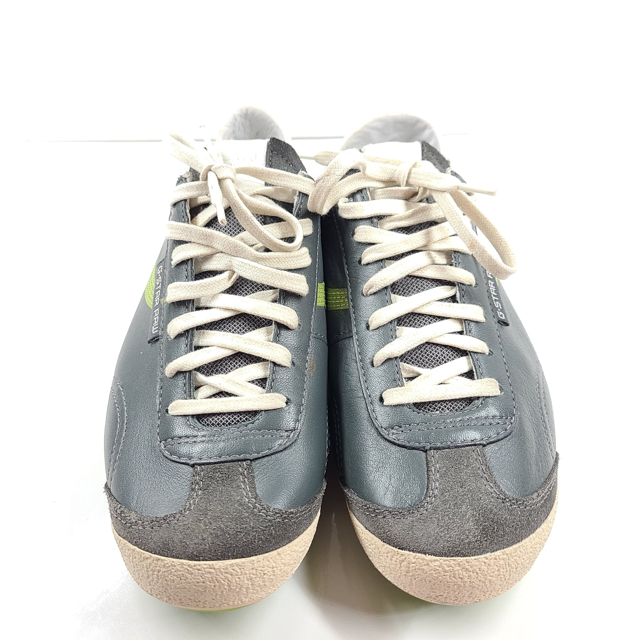 G-Star Raw Men's Leather Trainers Sneakers Gray Size 8