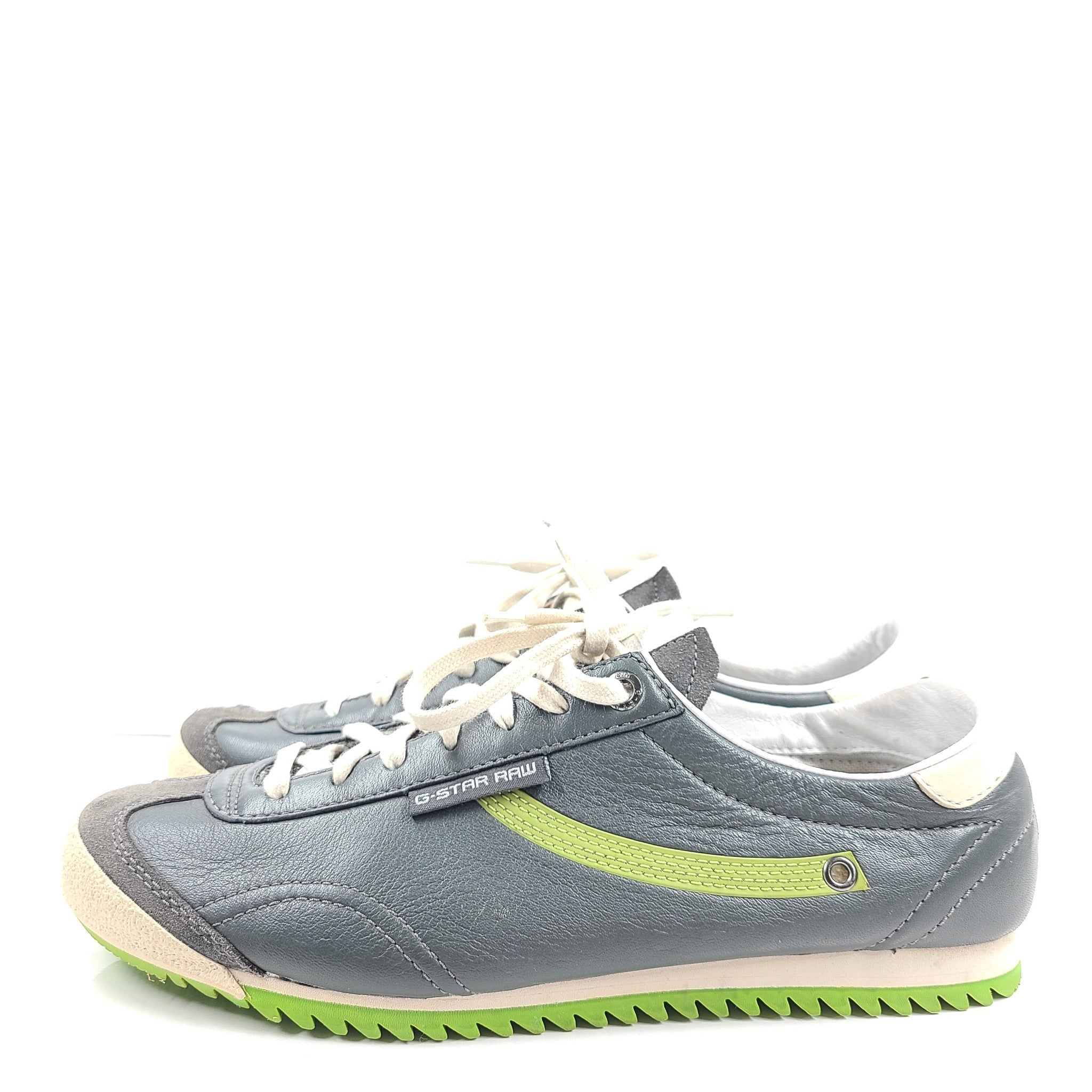 G-Star Raw Men's Leather Trainers Sneakers Gray Size 8