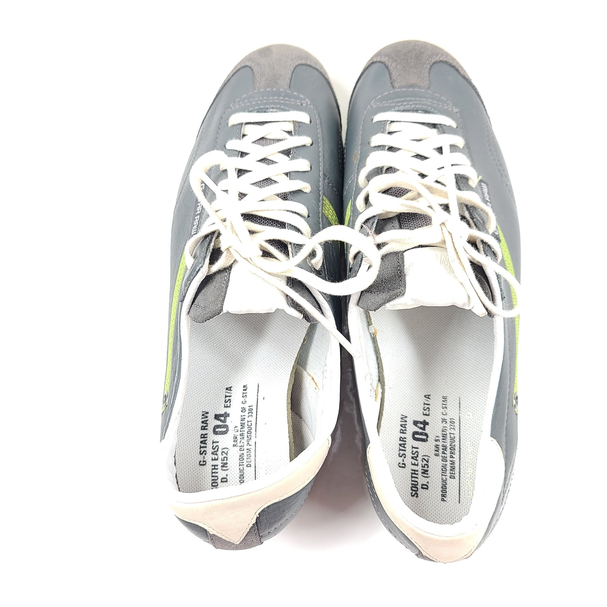 G-Star Raw Men's Leather Trainers Sneakers Gray Size 8