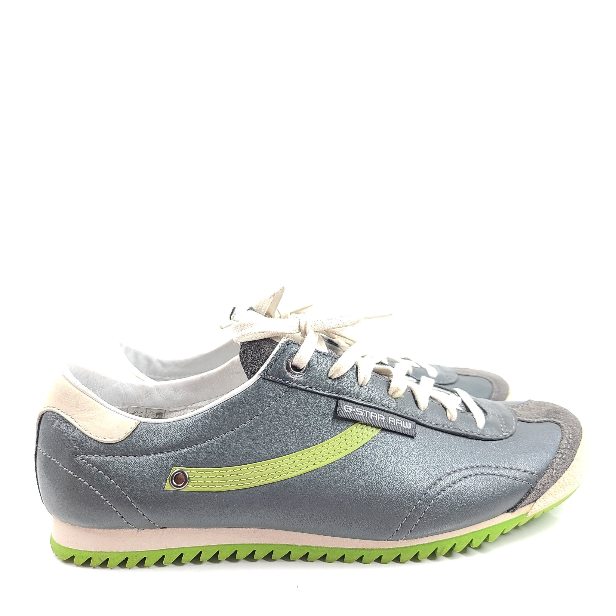 G-Star Raw Men's Leather Trainers Sneakers Gray Size 8