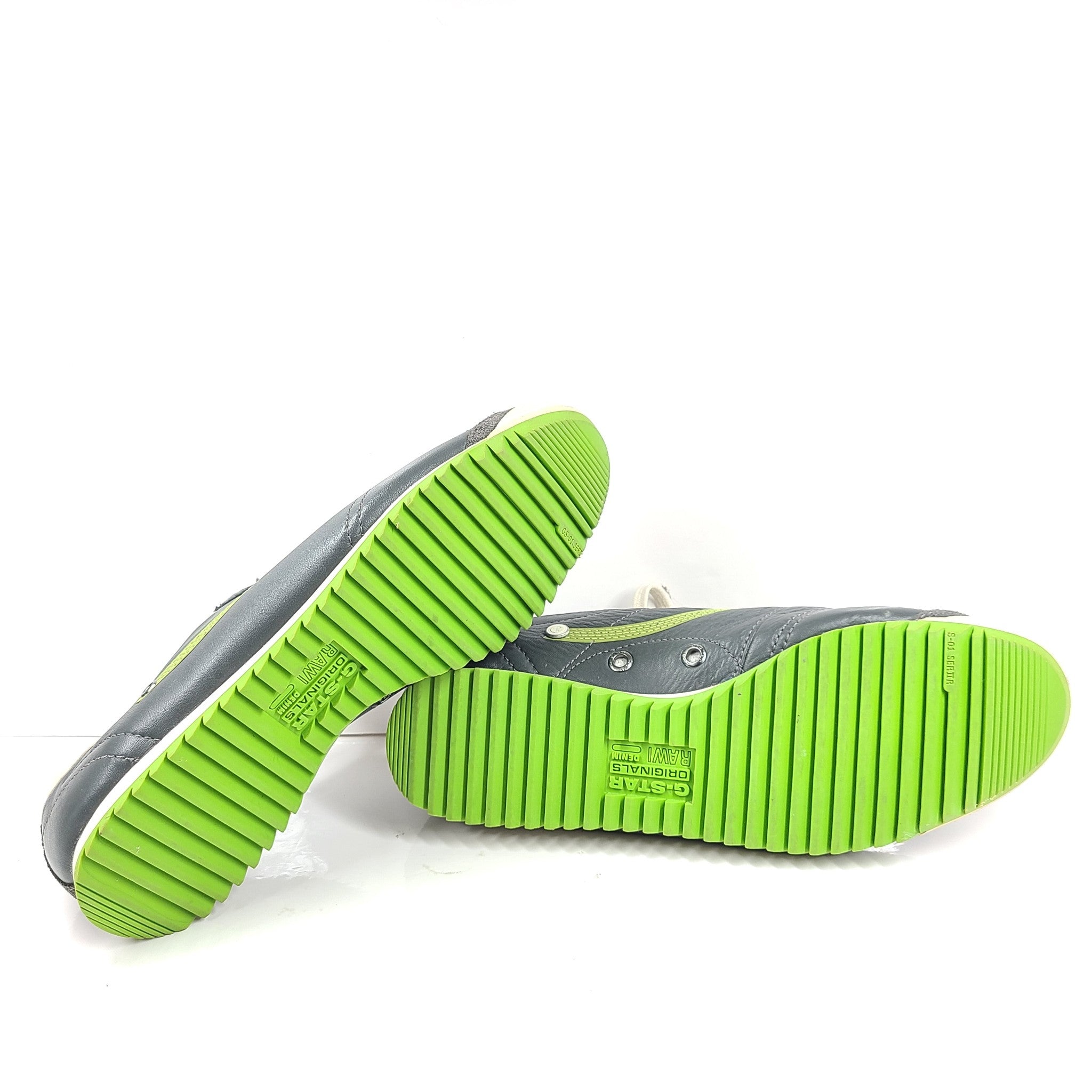 G-Star Raw Men's Leather Trainers Sneakers Gray Size 8