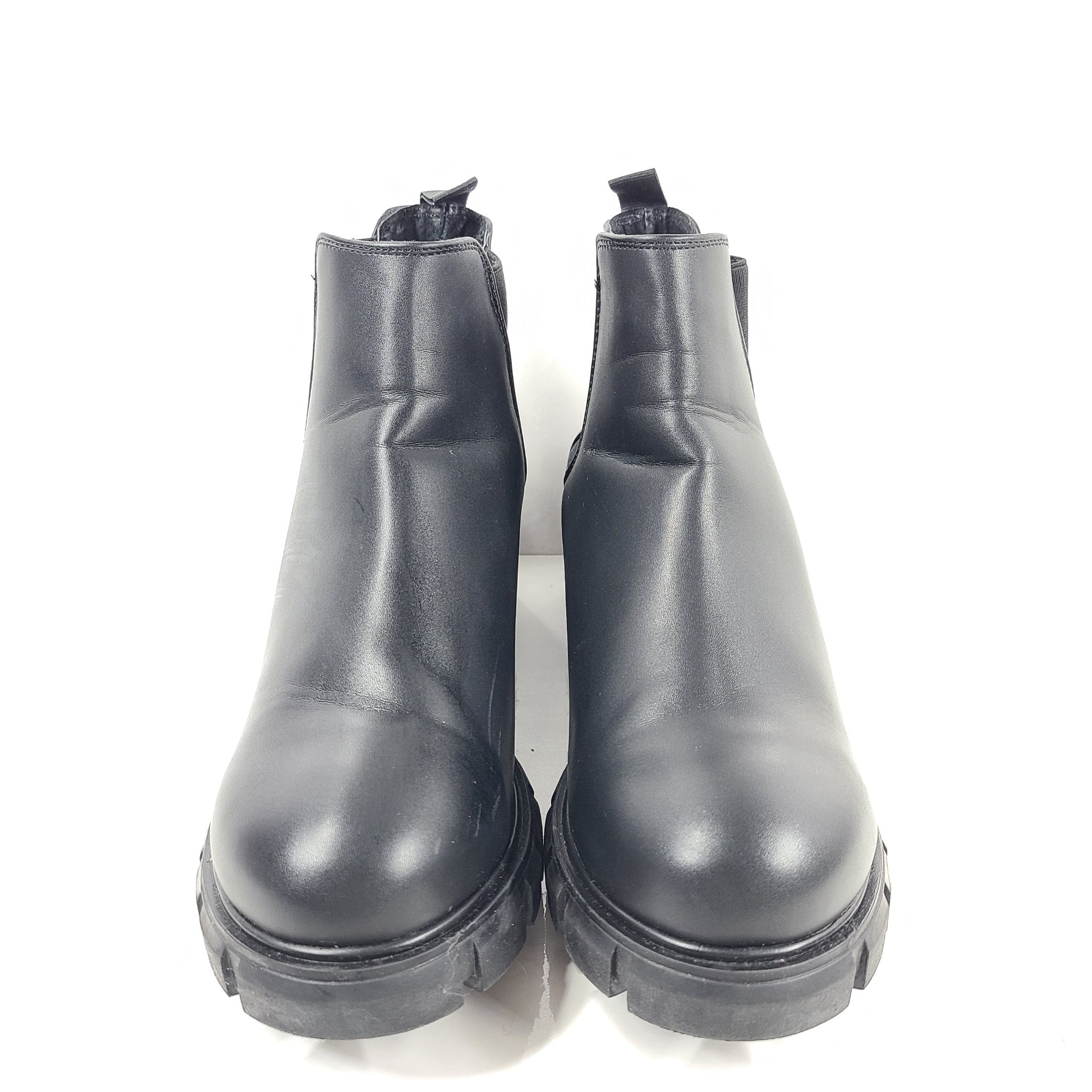 Steve Madden Women's Howler Ankle Boots Leather Block Heel Comfortable Sz 11