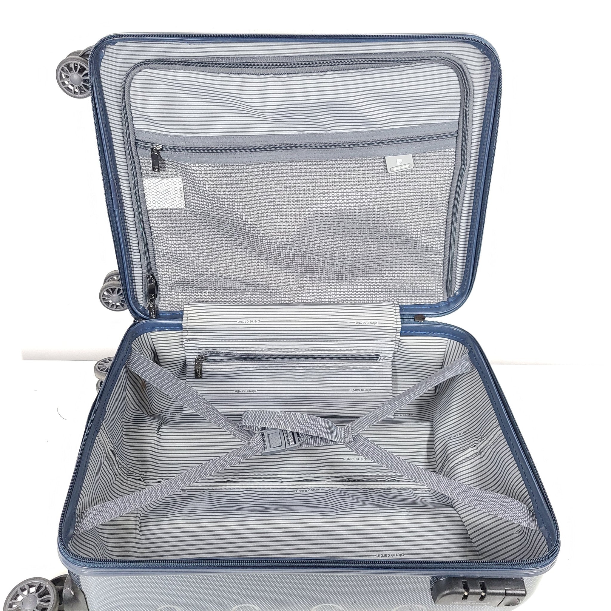 Pierre Cardin 21" Hard Shell Carry On Spinner Luggage Lightweight Locking Blue