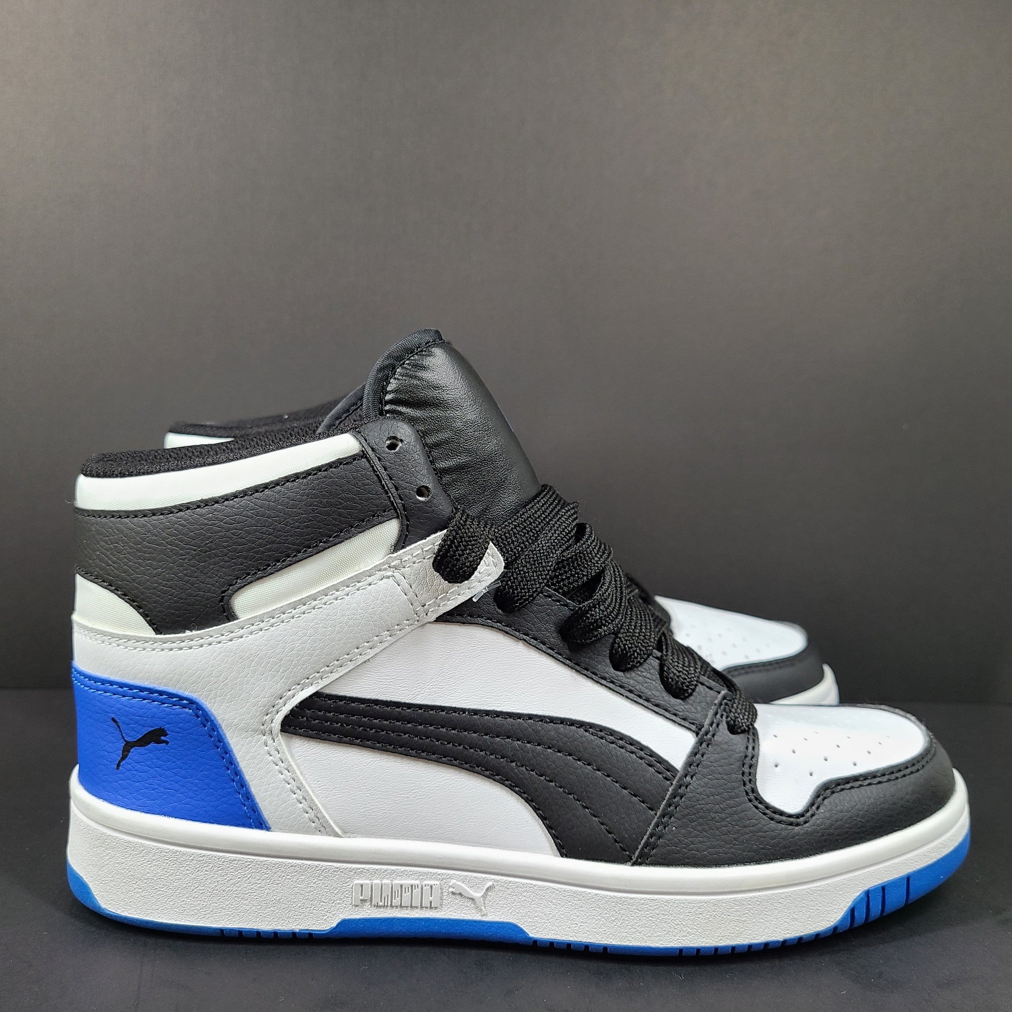 PUMA Big Kids' Rebound LayUp Mid Top Sneakers 370486-25 Blue Sz 7C