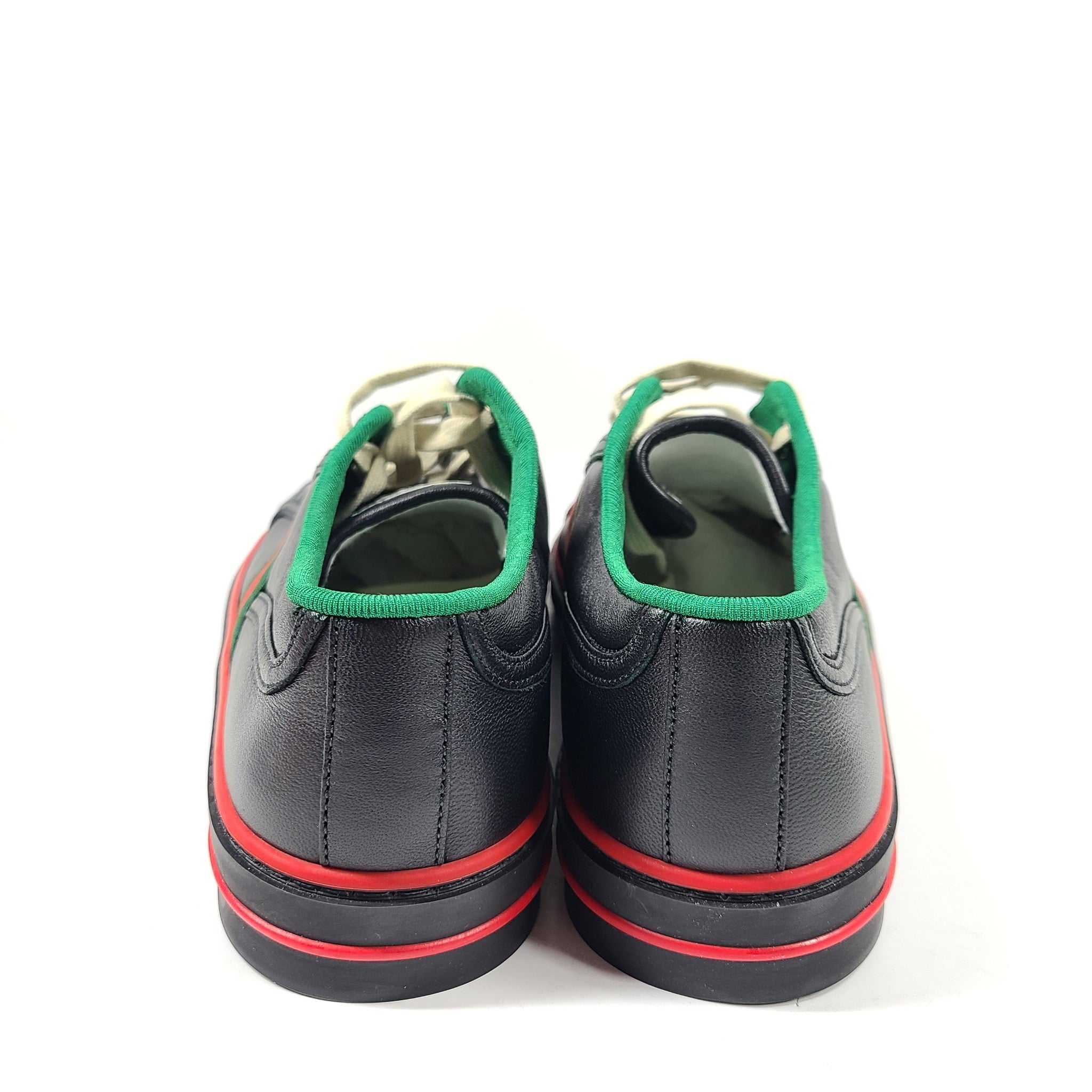 Gucci Men's Tennis 1977 Sneakers 643485 Leather Shoes Low Top Black Sz 7
