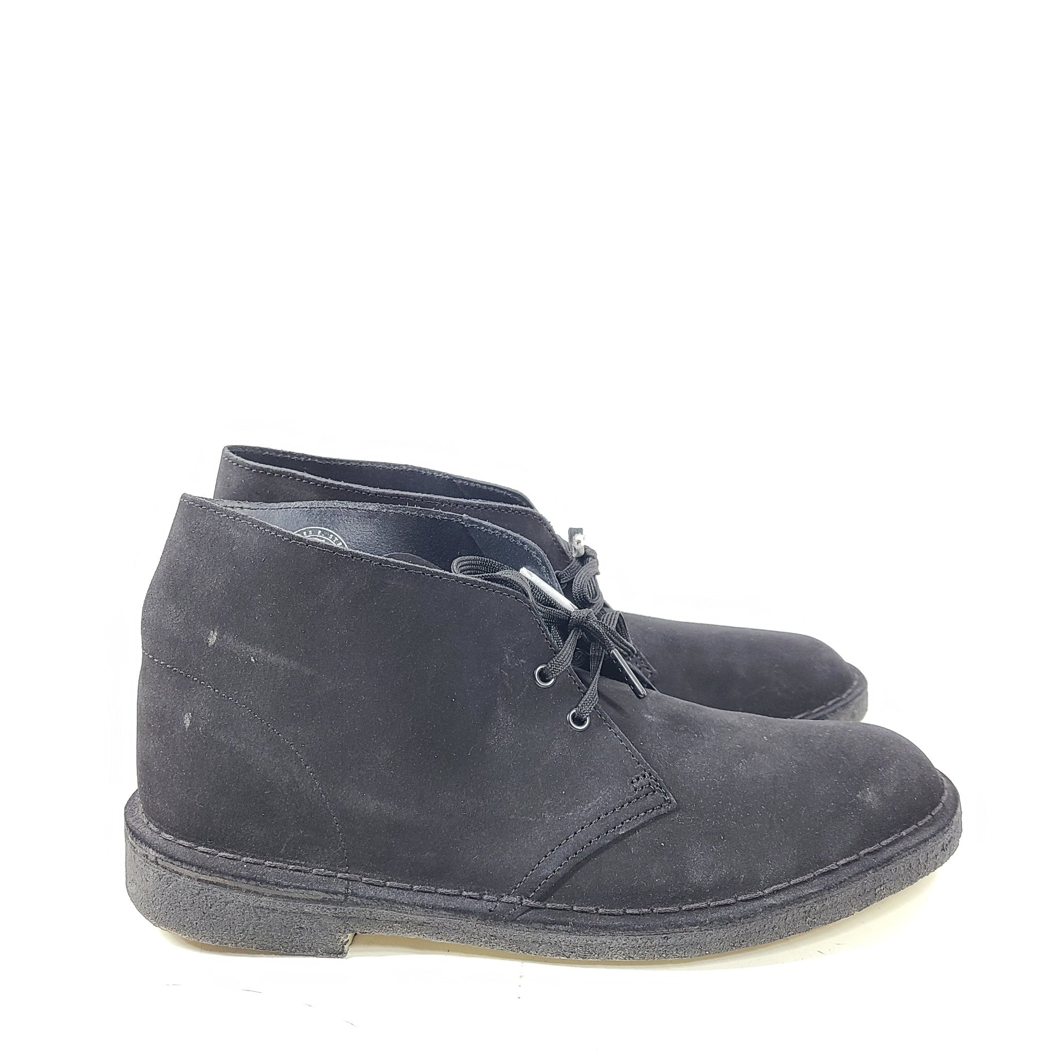 Clarks Originals Men's Desert Chukka Ankle Boots Suede Leather Black US 12 READ