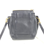 Sonia Rykiel Crossbody Handbag Purse Top Zip Calfskin Leather Black