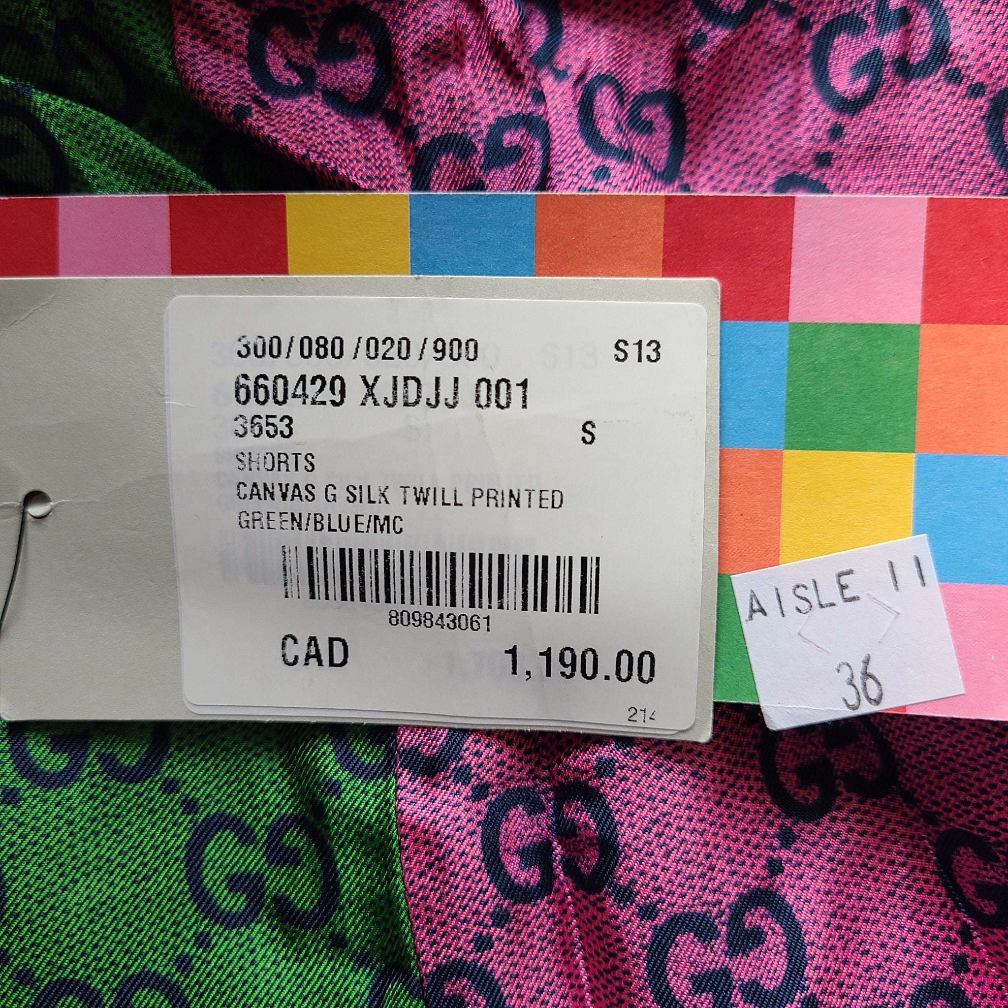 Gucci GG Women's Canvas G Silk Twill Printed Shorts 660429 Multicolor Sz S NEW