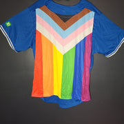 Toronto Blue Jays Rainbow Flag Cape Pride SGA MLB Baseball Jersey Size XL LGBTQ