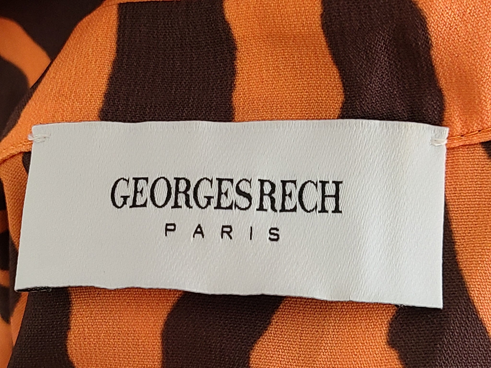 Georges Rech 2 Pc Set Camellia Zebra Print Shirt + Pants Orange Brown Sz 6/8