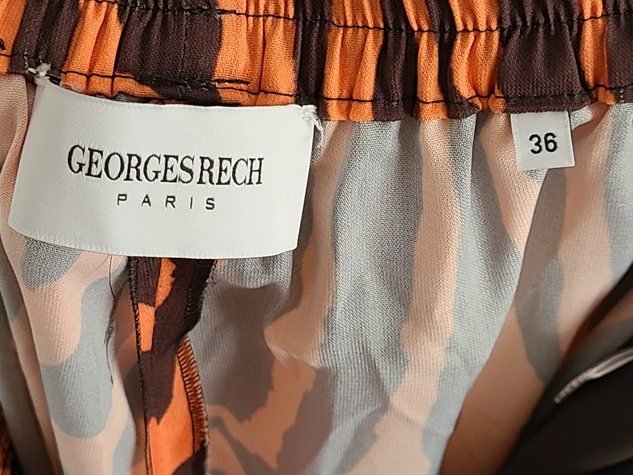 Georges Rech 2 Pc Set Camellia Zebra Print Shirt + Pants Orange Brown Sz 6/8