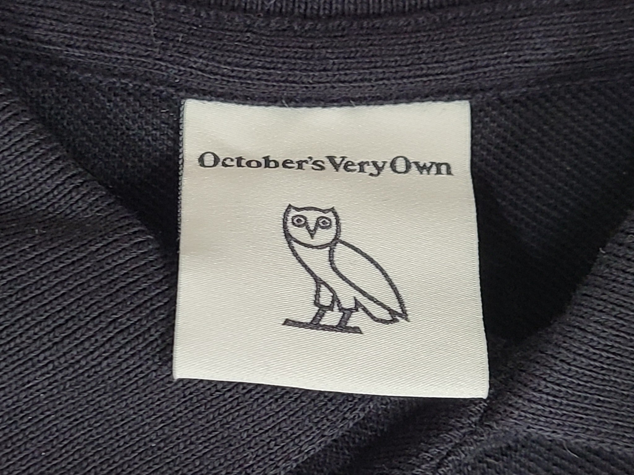 OVO Octobers Very Own Men's Classic Polo Shirt Logo Embroidery Black Size L