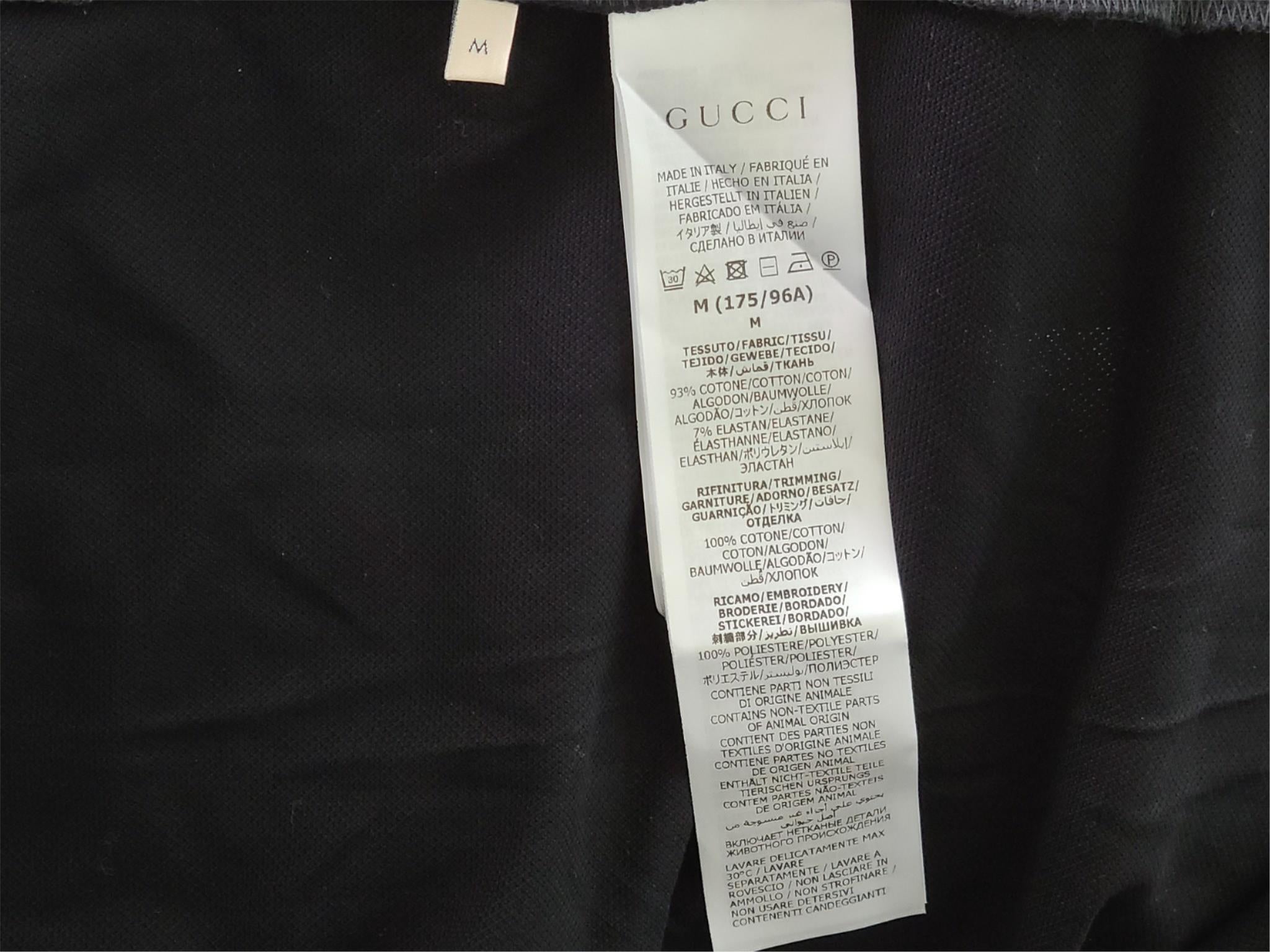 Gucci Men's Polo Cotton Piquet Interlocking G Shirt 658067 Black Sz M NEW