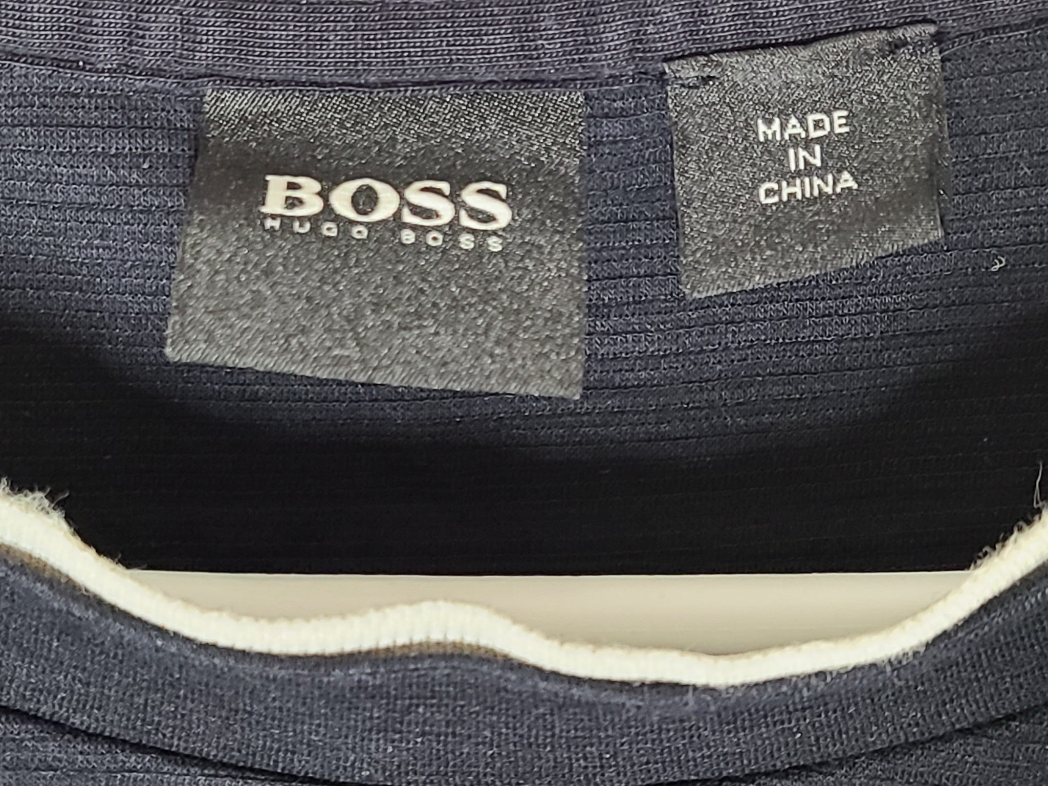 Hugo Boss Men's T-Shirt Structured Cotton Double Collar Black XXL