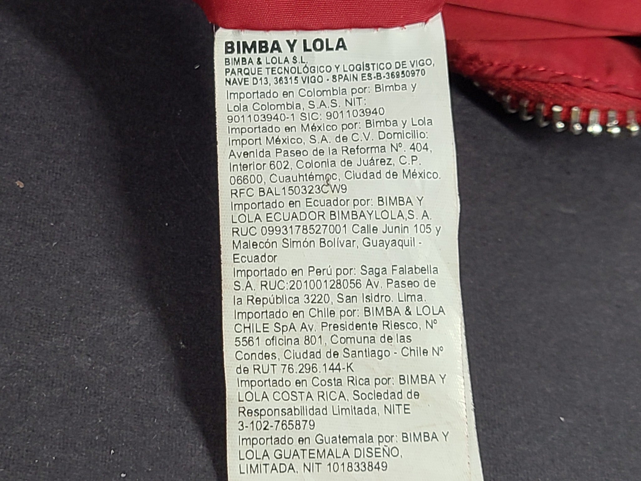 Bimba Y Lola Medium Banana Crossbody Bag Zip Closure Red