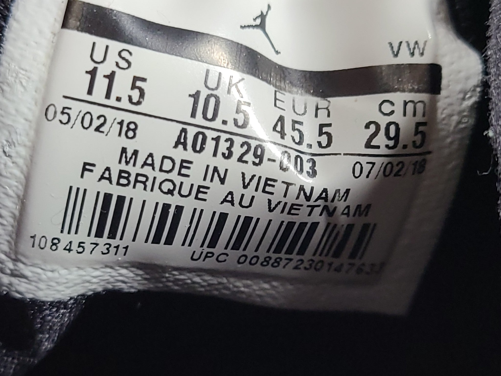 Nike Men's Jordan Fadeaway Basketball Sneakers A01329-003 Black Sz 11.5