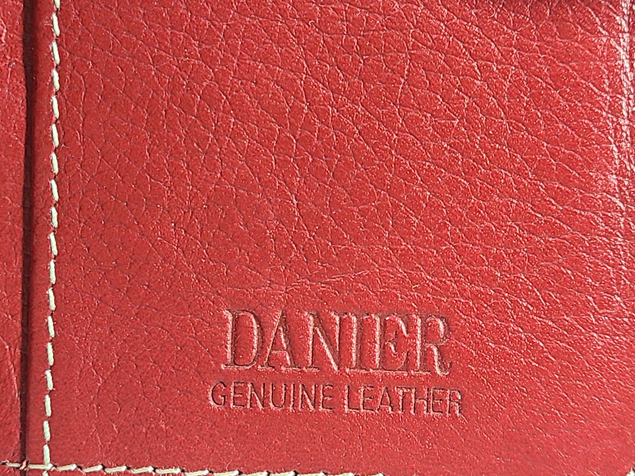 Danier Women's Leather Trifold Wallet Coin Pocket Red