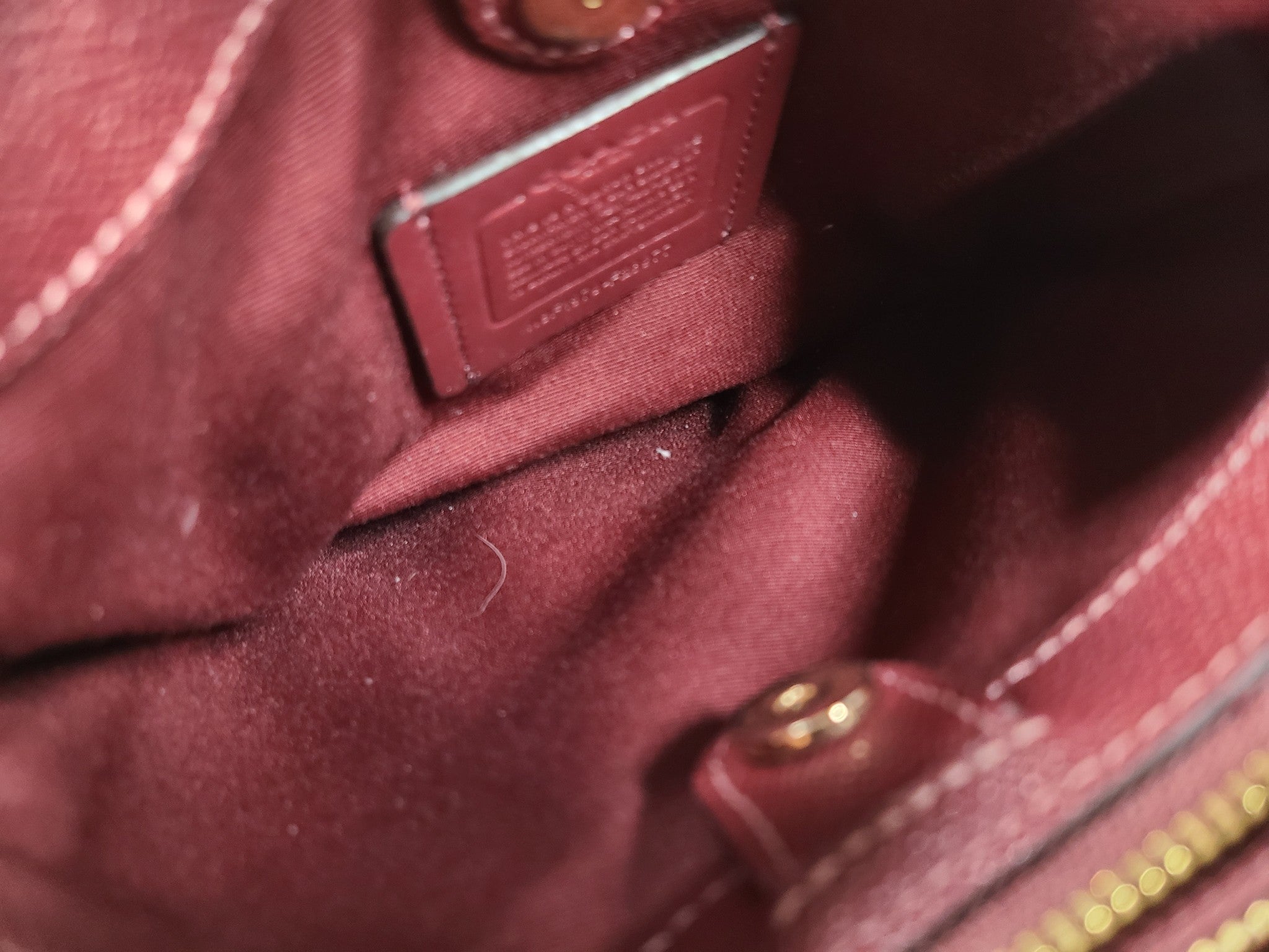 Coach Mini Sage Carryall Bag Crossgrain Leather Crossbody Purse F28977 Burgundy