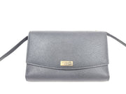 Kate Spade Laurel Way Winni Flap Crossbody Wallet Leather Multiple Pockets Black