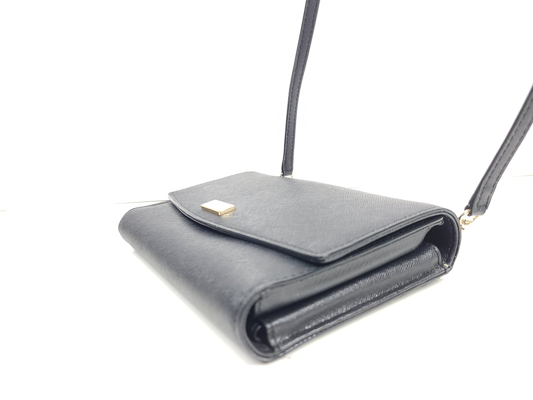 Kate Spade Laurel Way Winni Flap Crossbody Wallet Leather Multiple Pockets Black
