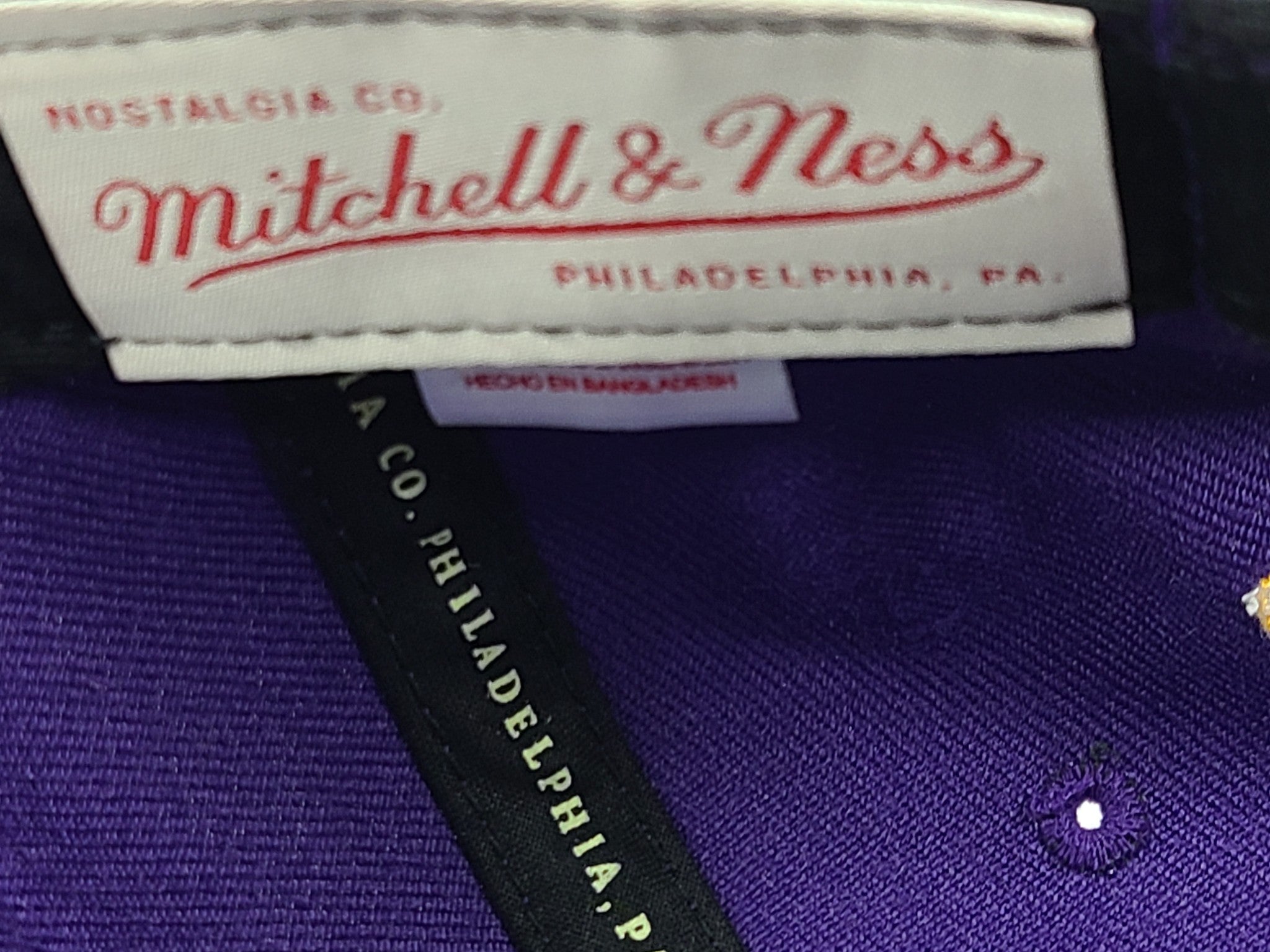 Mitchell & Ness Los Angeles Lakers NBA Team Ground Snapback Hat Purple One Size