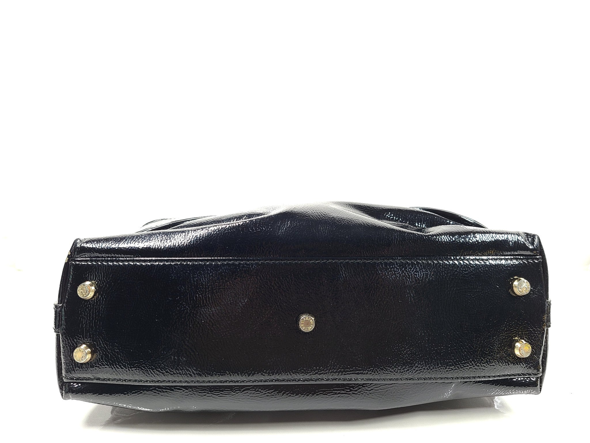 Pierre Cardin Couture Vintage Patent Leather Shoulder Bag Large Chain Black