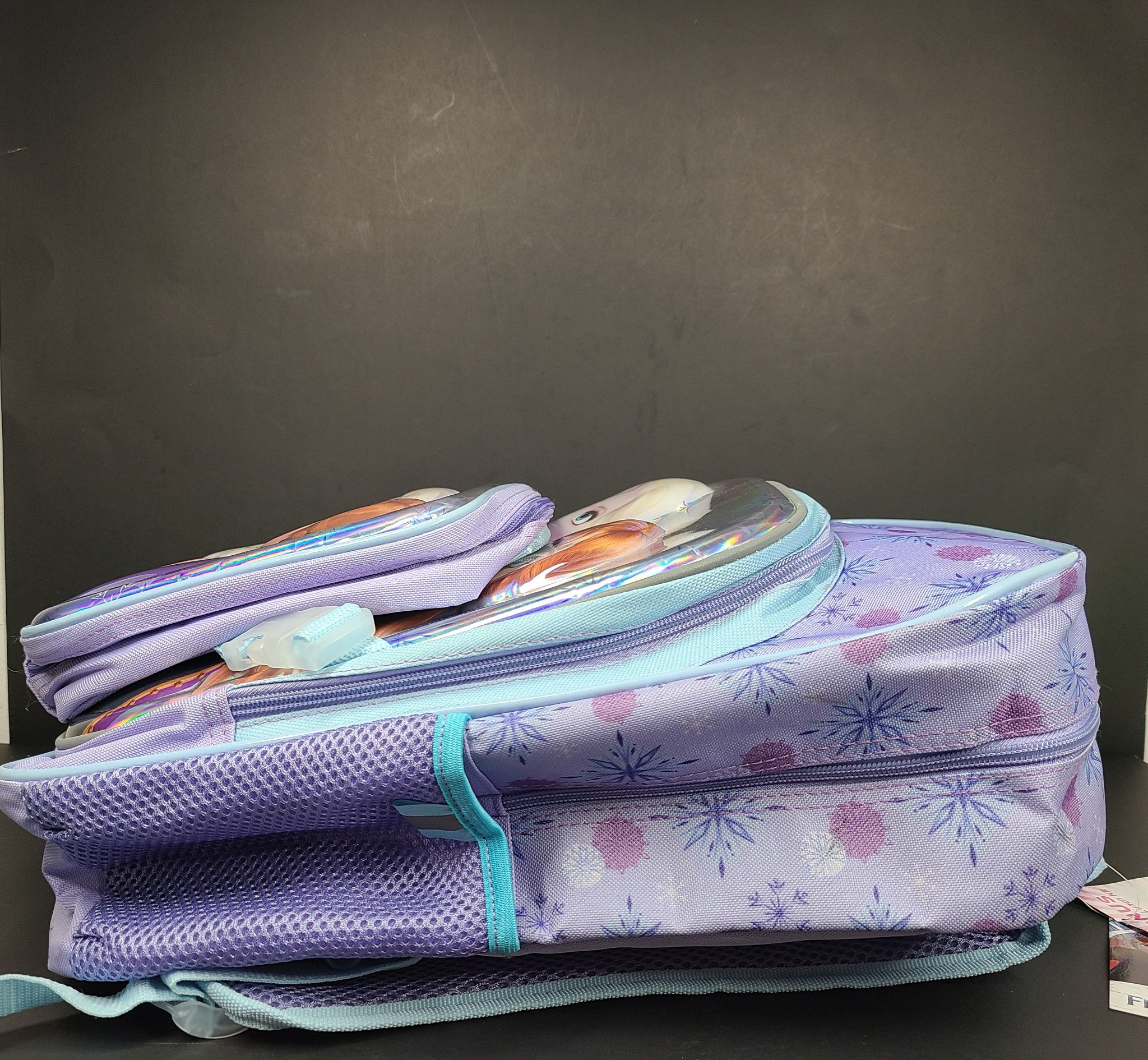 Disney Frozen 16" School Backpack + Lunch Bag Set 3D Print Purple