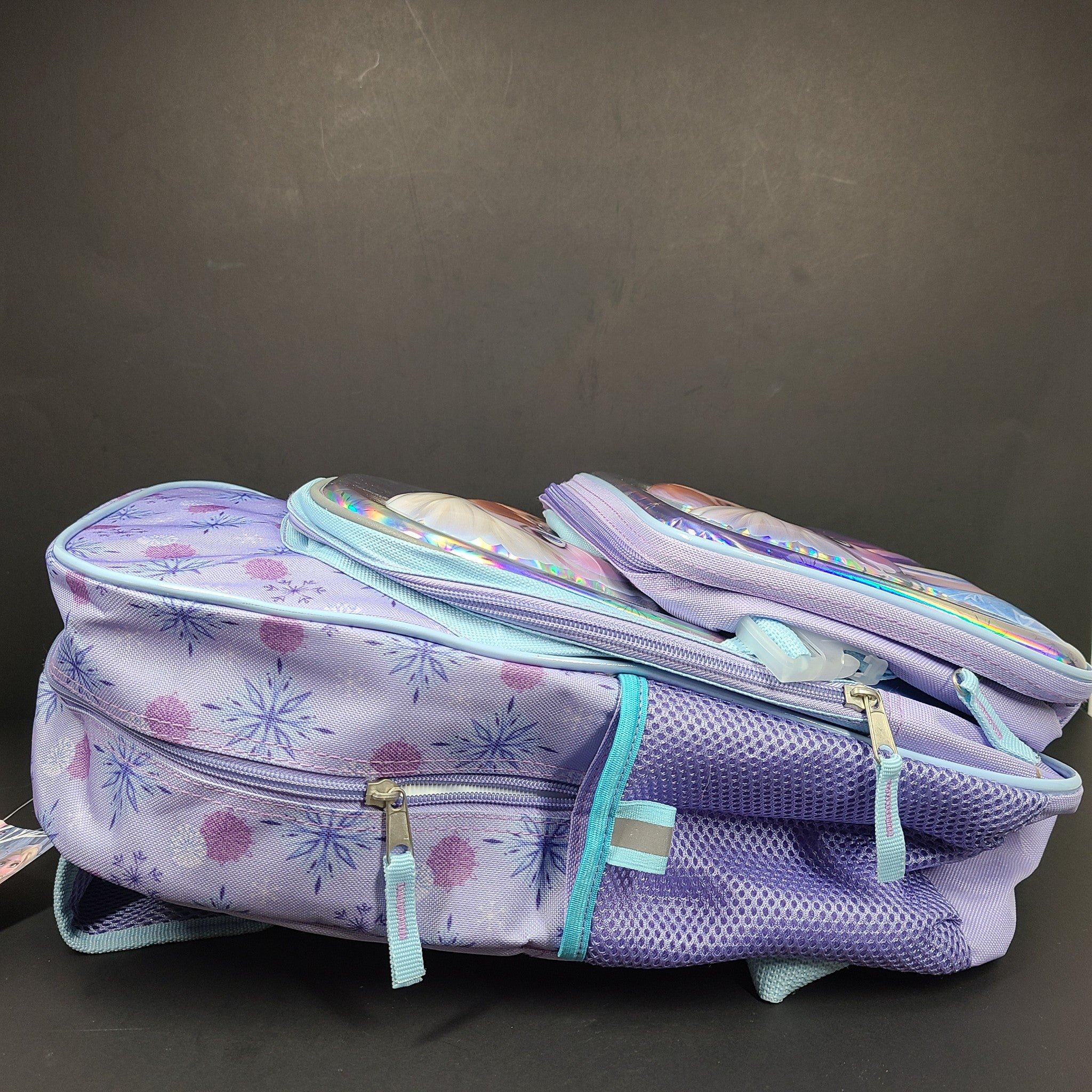 Disney Frozen 16" School Backpack + Lunch Bag Set 3D Print Purple