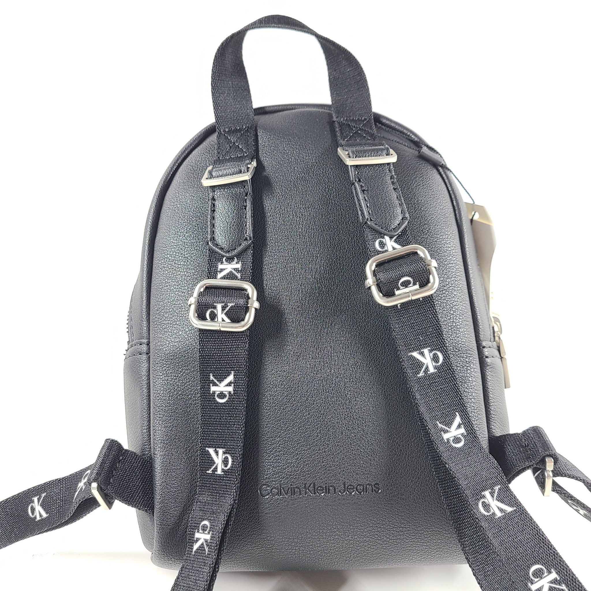 Calvin Klein Women's Ultralight Embroidered Logo Backpack Vegan Leather Black