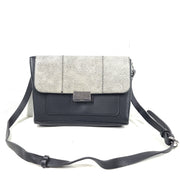 Parfois Women's Crossbody Bag Flap Closure Animal Snake Print Faux Leather Black