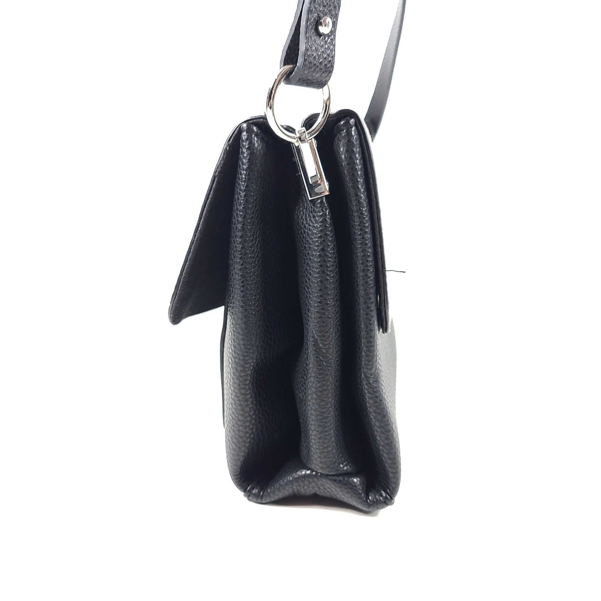 Parfois Women's Crossbody Bag Flap Closure Animal Snake Print Faux Leather Black