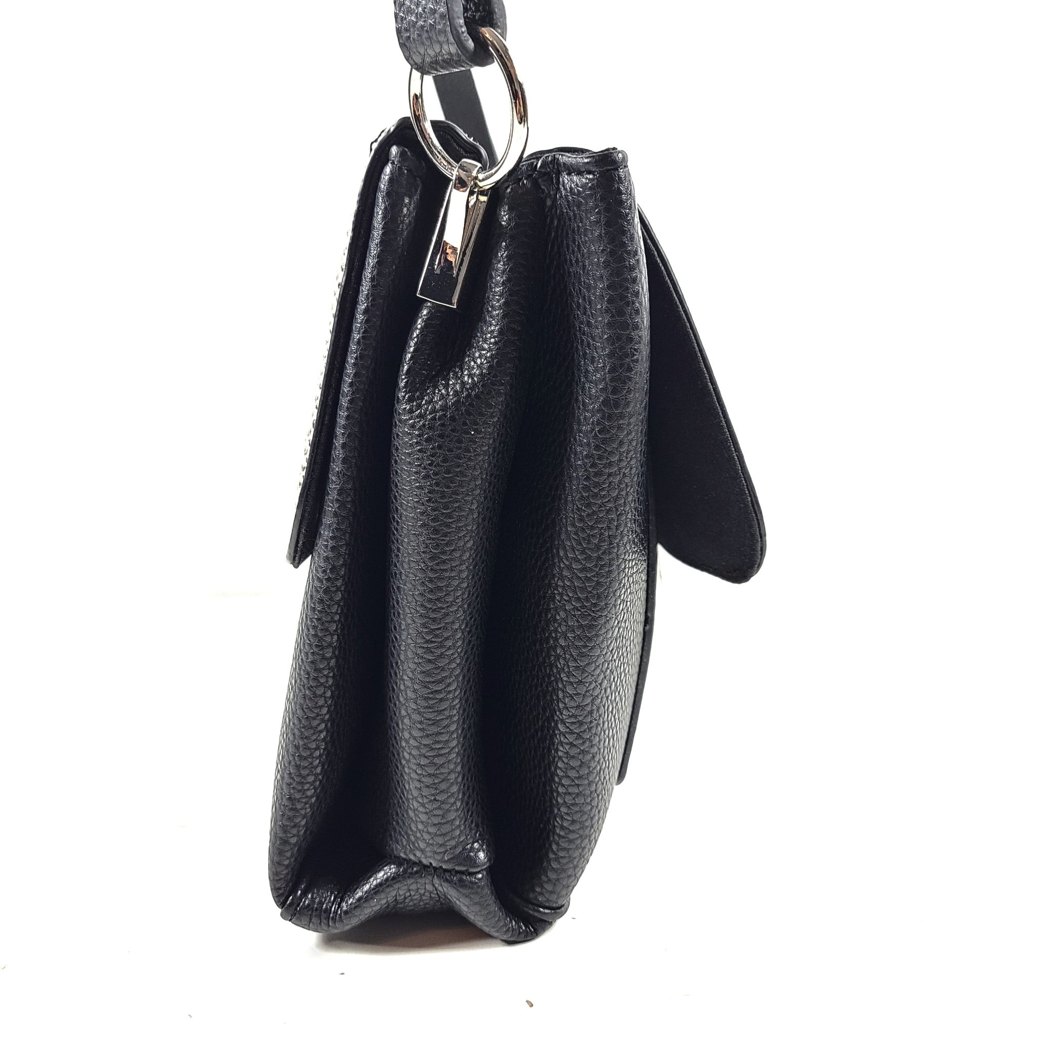 Parfois Women's Crossbody Bag Flap Closure Animal Snake Print Faux Leather Black